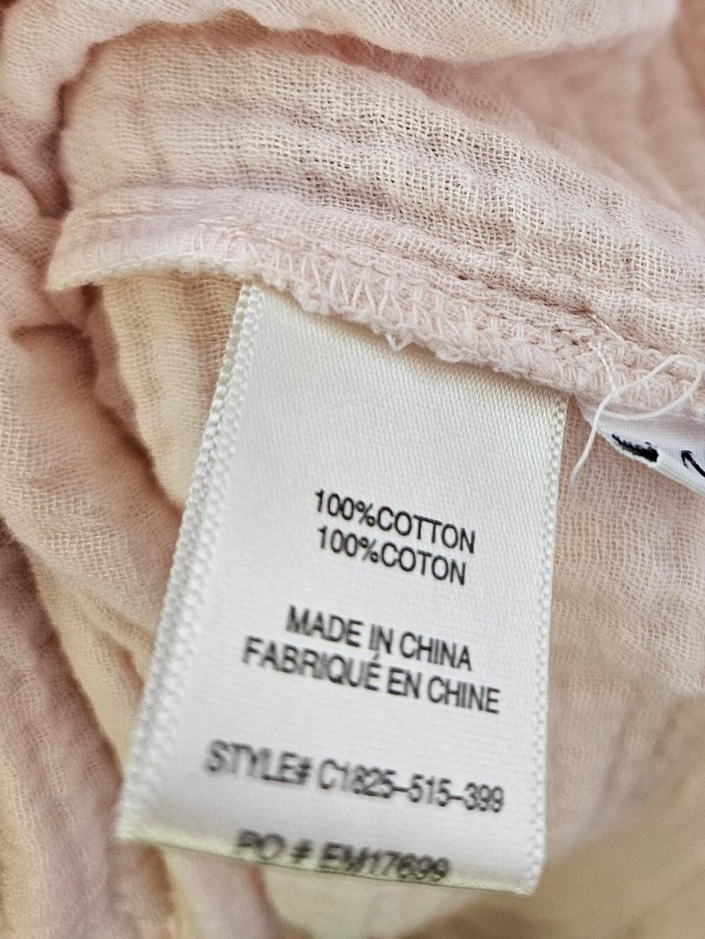 Cloth & Stone Anthropologie Lace-Up Gauze Peasant Blouse in Spring Rose Sz M - Picture 10 of 13